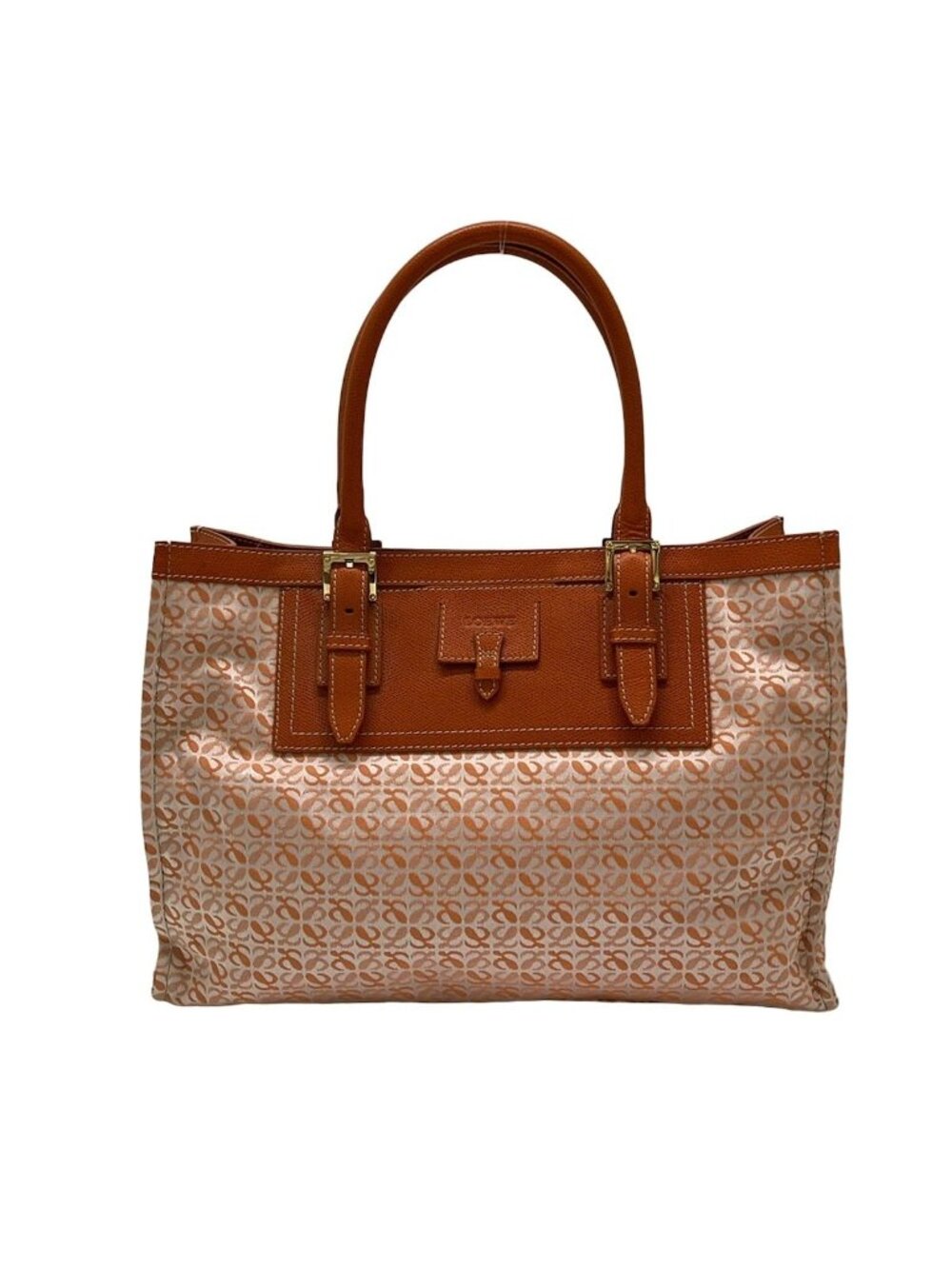 Loewe Tote Bag Orange White Leather
